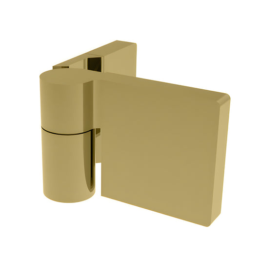 Lugano hinge LUG044LSB in satin brass - offset concealed square shower hinge for 8-10mm glass.