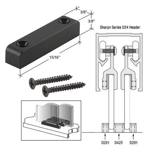 CRL Nylon Lower Guide for smooth sliding door operation, durable and reliable design.