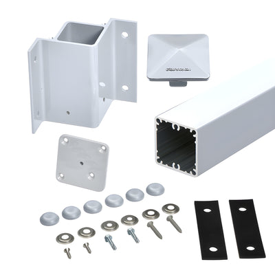 ** CRL Silver Metallic 48" 100 Series 90º Inside Fascia Mount Post Kit