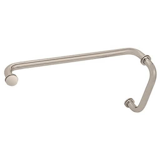 Satin Nickel 8\" Pull Handle & 18\" Towel Bar Combo with Metal Washers - Sleek & Durable