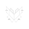 SGC90SB satin brass square 90 glass-to-glass clamp for 3/8-1/2 in (10-12mm) frameless shower panels