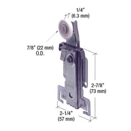 CRL 7/8" Nylon Bi-Pass Wardrobe Roller for Acme - Smooth Sliding Closet Door Solution