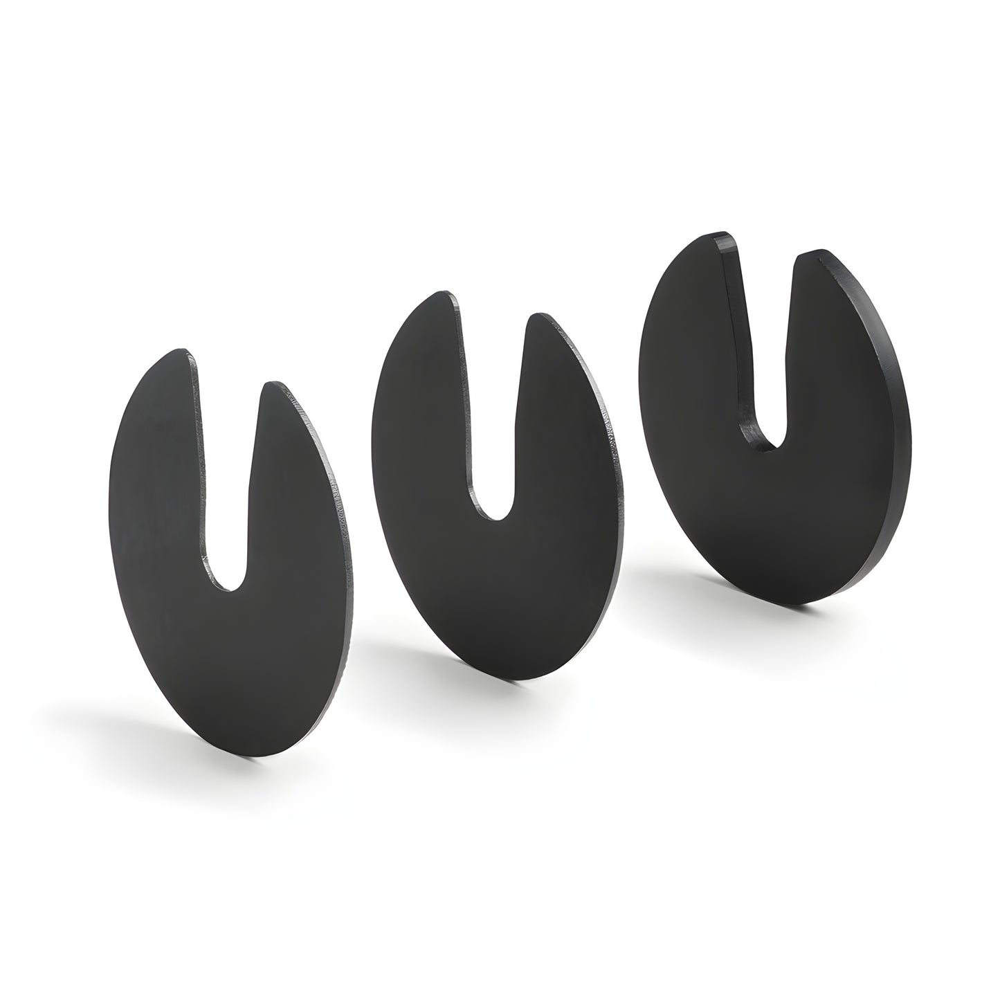 Latitude 34 slotted crescent stand-off shims (LAT34S0SK), metal wedges for precise track alignment on uneven walls