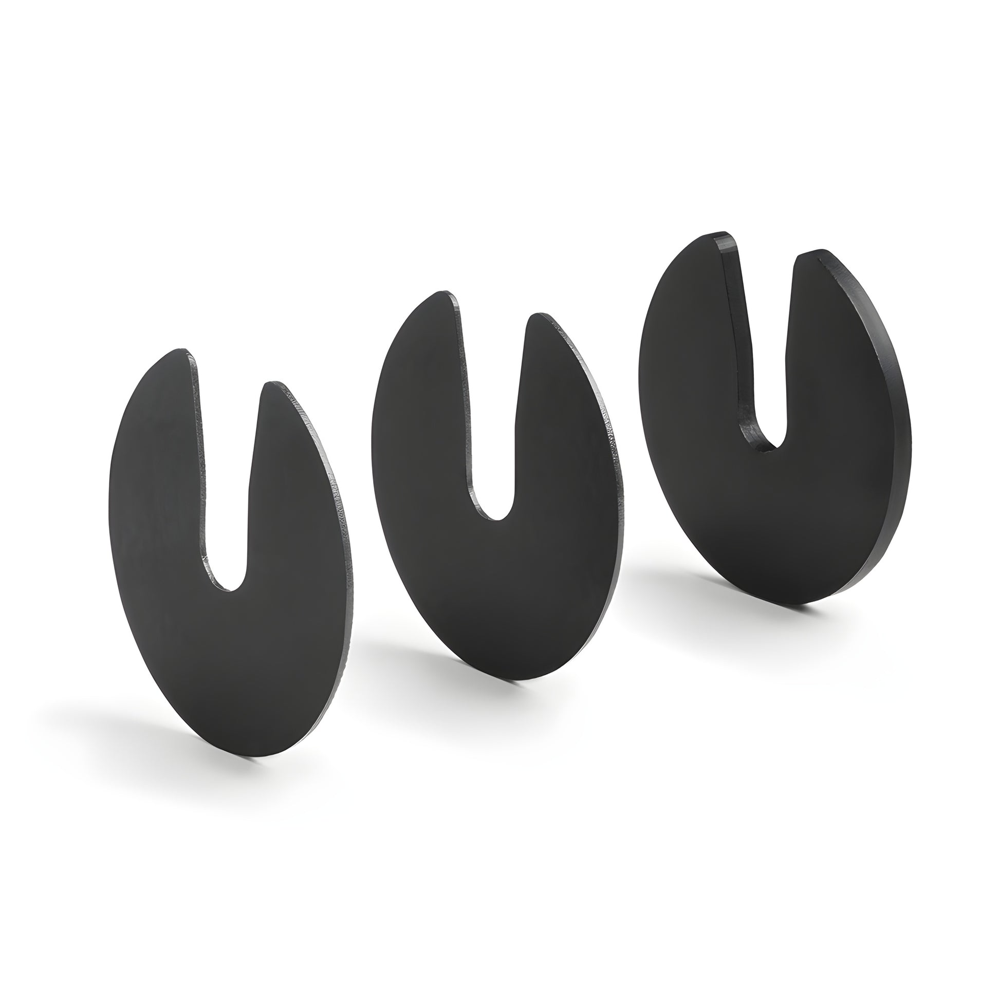 Latitude 34 slotted crescent stand-off shims (LAT34S0SK), metal wedges for precise track alignment on uneven walls