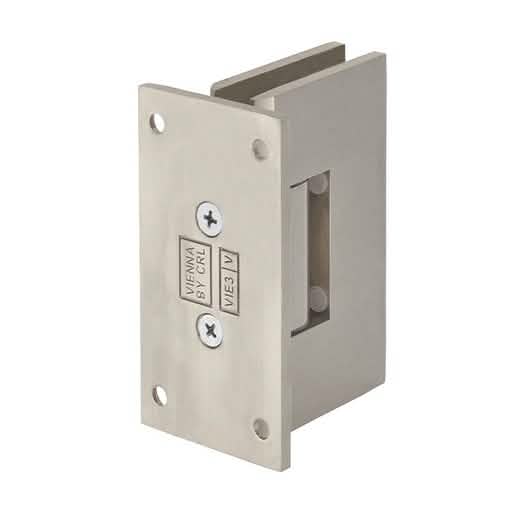 CRL Brushed Nickel Vienna 537 Wall Mount Hinge with 5° Pre-Set Full Back Plate