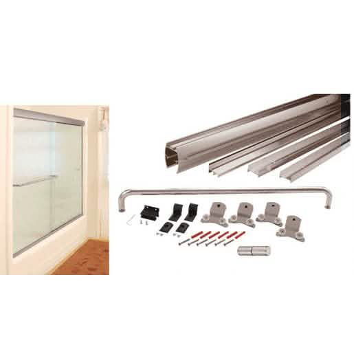 "CRL Brushed Nickel 72x60 Cottage DK Sliding Shower Door Kit with Metal Jambs for 3/8" Gla