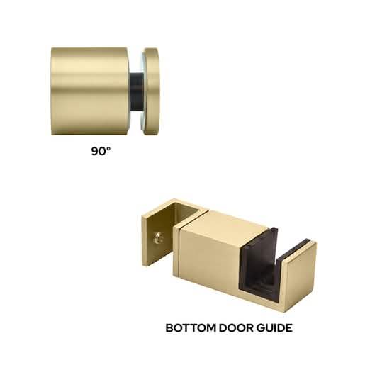 CRL Brushed Bronze 90° Accessory Kit & Bottom Guide for Colonia Sliding Shower Door