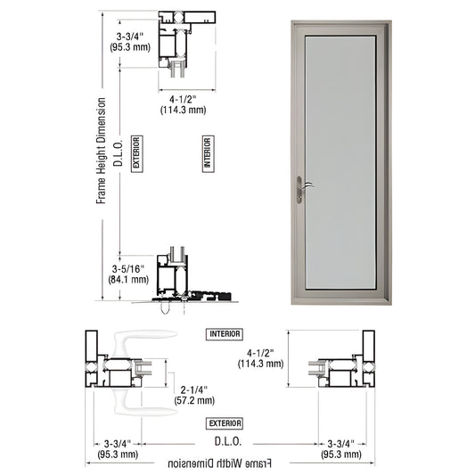 CRL Series 925 single outswing patio door, clear anodized, thermally broken frame, low threshold, five-point lock - SKU PL915