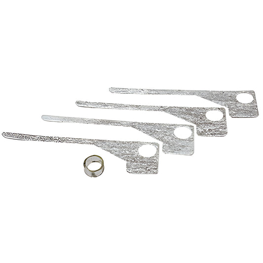 CRL GS101 set: four silver replacement glass door patch gaskets and one translucent grommet, for 3/8" (10mm) glass.