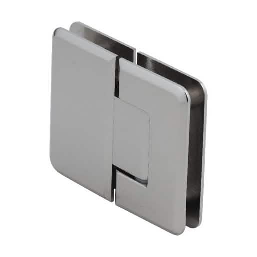 CRL Polished Nickel Pinnacle 180 Glass-to-Glass Hinge - 180 Degree, Standard, Elegant Desi