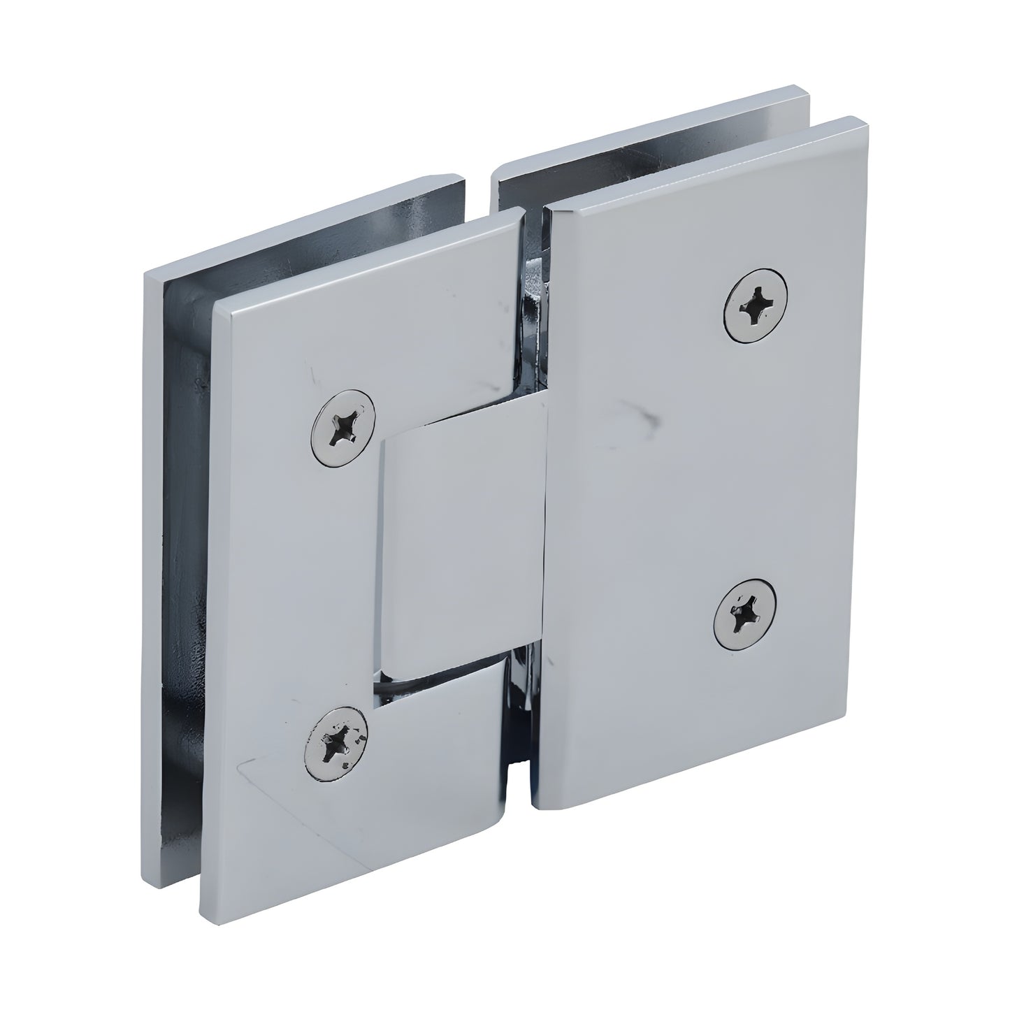 CRL Vienna V1E580CH polished chrome square brass glass-to-glass shower hinge, fits 10-12mm tempered glass