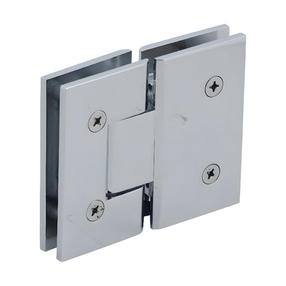 CRL Vienna V1E580CH polished chrome square brass glass-to-glass shower hinge, fits 10-12mm tempered glass