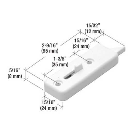 CRL White Tilt Latch with 1-3/8" Screw Holes for Secure Window Locking Solutions