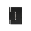 Matte black solid brass frameless shower door hinge (Melbourne MEL044MBL), wall-mount, self-centering, fits 8-12mm glass
