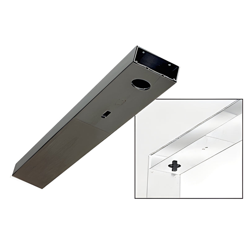 Gloss black CRL custom single door header (SKU DCHBLCS), 4-1/2" wide x 1-3/4" high with snap-in cover for concealed closers.
