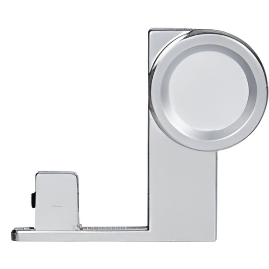 Satin chrome brass no drill finger pull/end cap for sliding glass showcases (SKU 8575SCH)