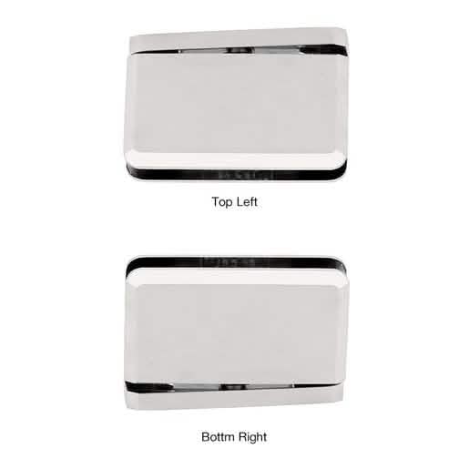 CRL Polished Nickel Prima 01 Series Hinge: Pin Top Left or Bottom Right Mount Hinge