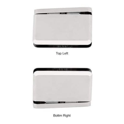 CRL Polished Nickel Prima 01 Series Hinge: Pin Top Left or Bottom Right Mount Hinge