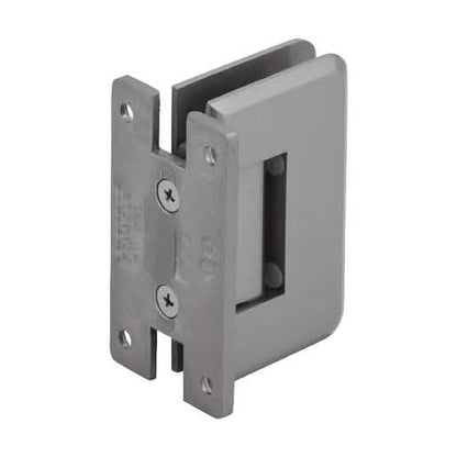 CRL Brushed Nickel Pinnacle 537 Series Wall Mount 'H' Back Plate Hinge, 5 Degree Pre-Set