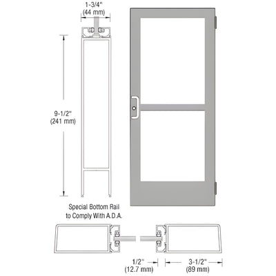 CRL-U.S. Aluminum Clear Anodized Series 400 Butt-Hinged Entry Door