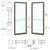 CRL-U.S. Aluminum Dark Bronze/Black Anodized Class 1 Custom Pair Series 250T Narrow Stile Offset Pivot Thermal Entrance Doors for Surface Mount Door Closers