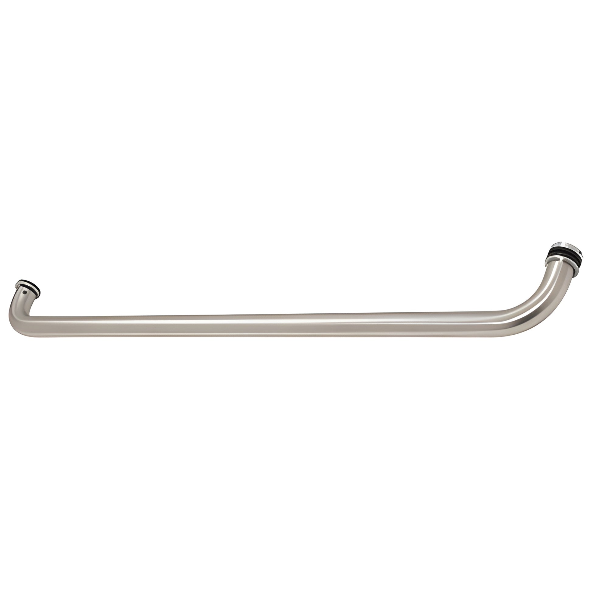 CM28BS brushed stainless 28 in C-C glass door push/pull bar, 1 in diameter, includes finish washers