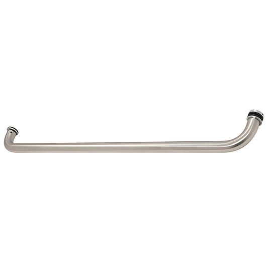 CM28BS brushed stainless 28 in C-C glass door push/pull bar, 1 in diameter, includes finish washers