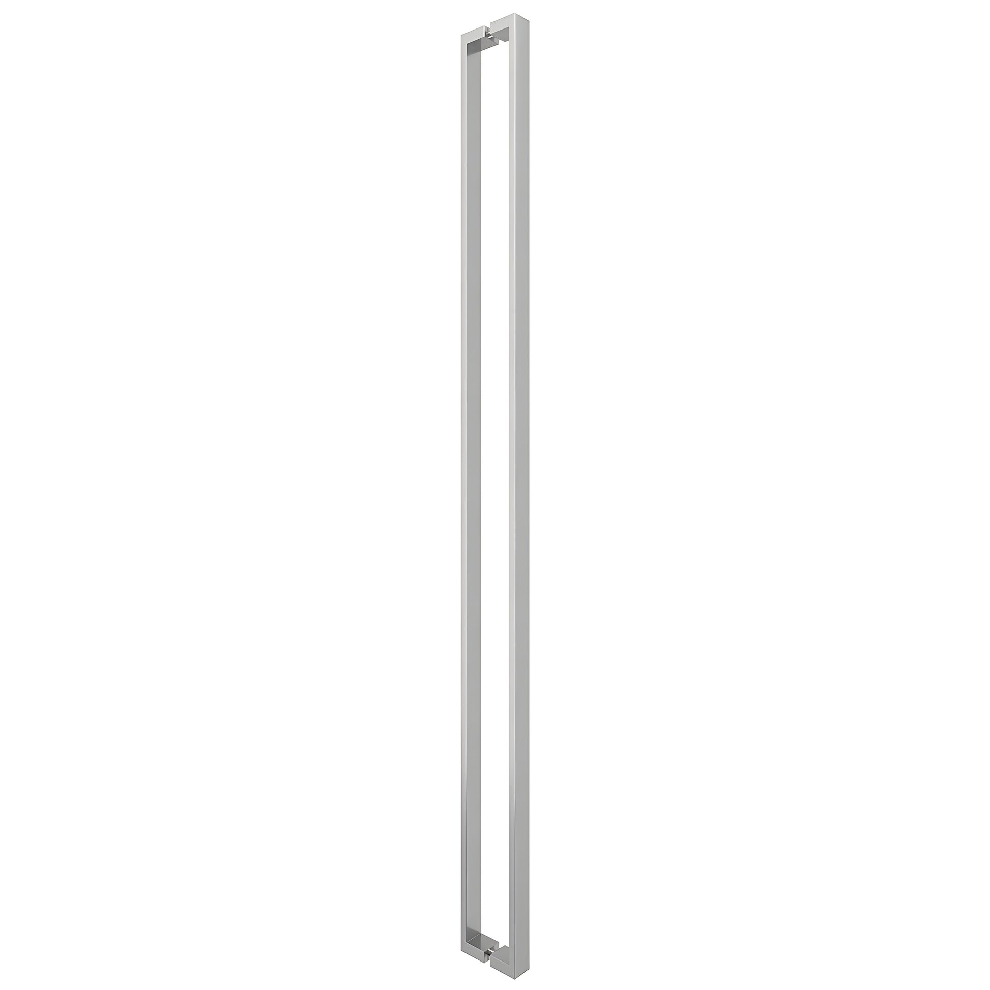 HPH60UBS Brushed stainless steel U-style square tubular shower door handle, back-to-back concealed mount