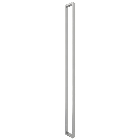 HPH60UBS Brushed stainless steel U-style square tubular shower door handle, back-to-back concealed mount