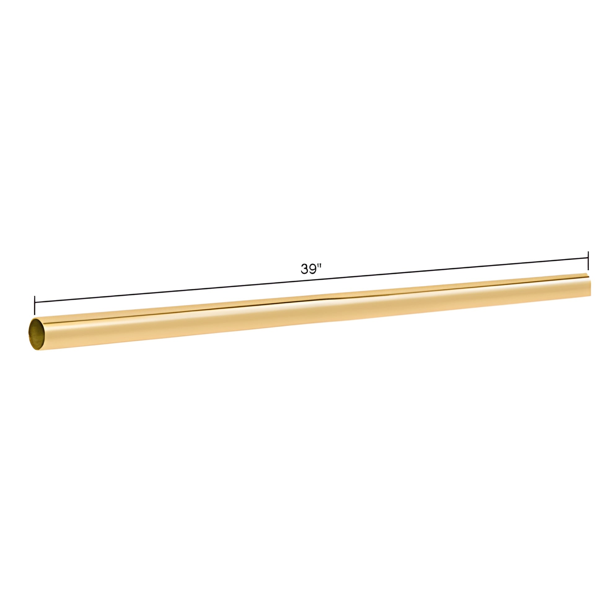 S1BR polished brass 39 in 3/4 in hollow support bar rod for frameless shower glass