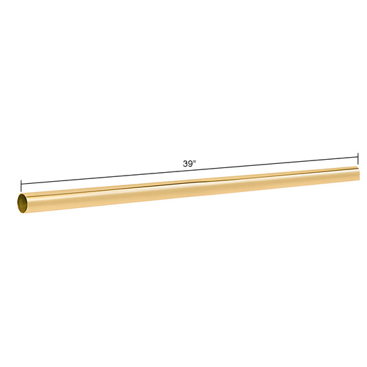 S1BR polished brass 39 in 3/4 in hollow support bar rod for frameless shower glass