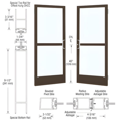CRL-U.S. 72x84 Aluminum Bronze Black Anodized Pair Narrow-Stile Doors
