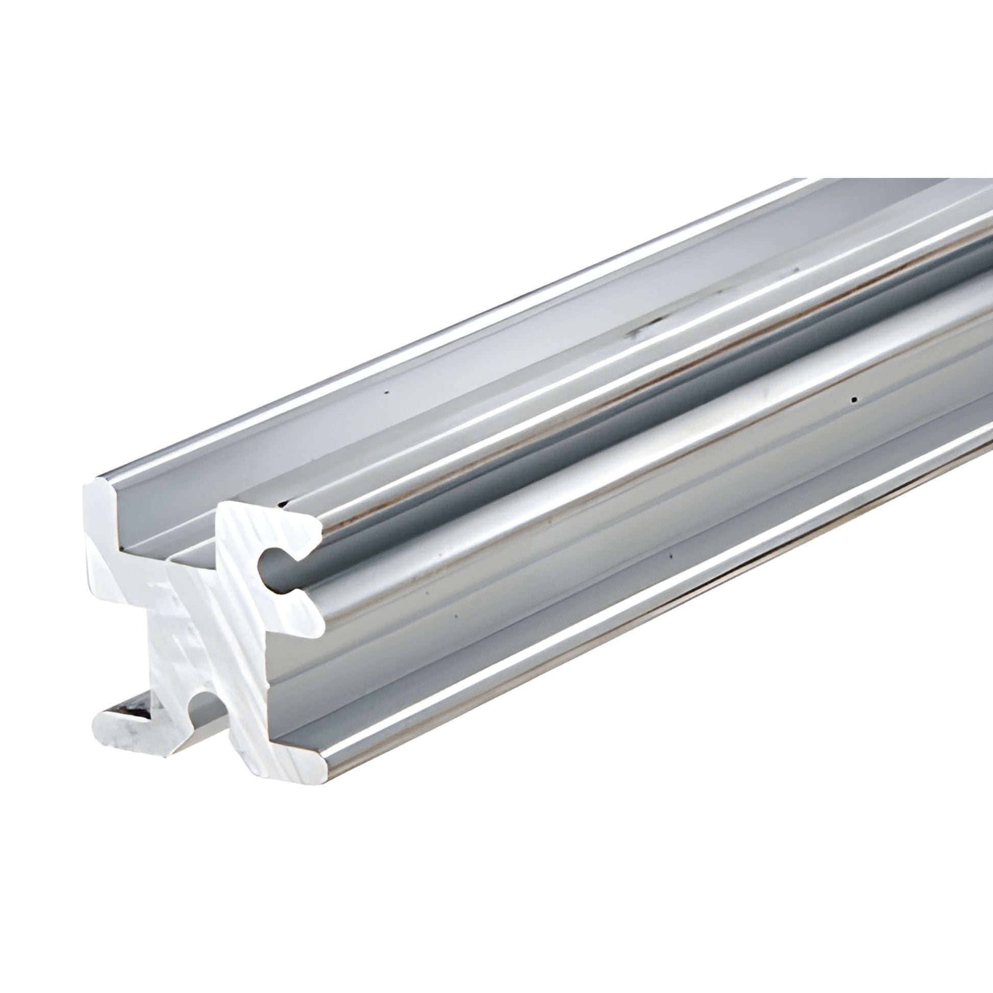 Satin anodized Sculptured partition post extrusion with recessed channel for 5.5-6mm glass (SKU 6435000)