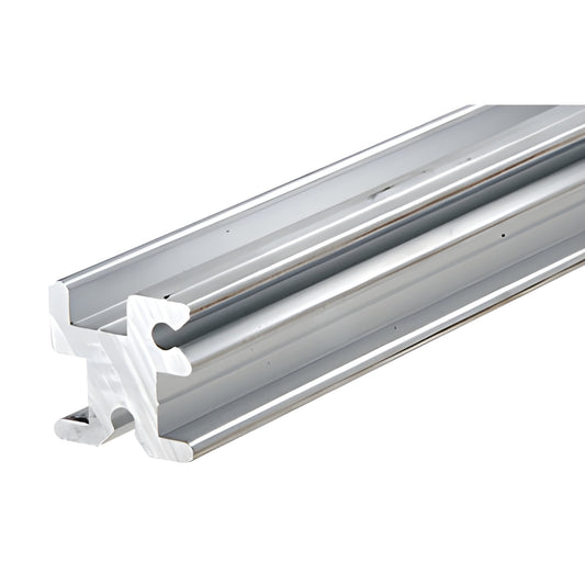 Satin anodized Sculptured partition post extrusion with recessed channel for 5.5-6mm glass (SKU 6435000)