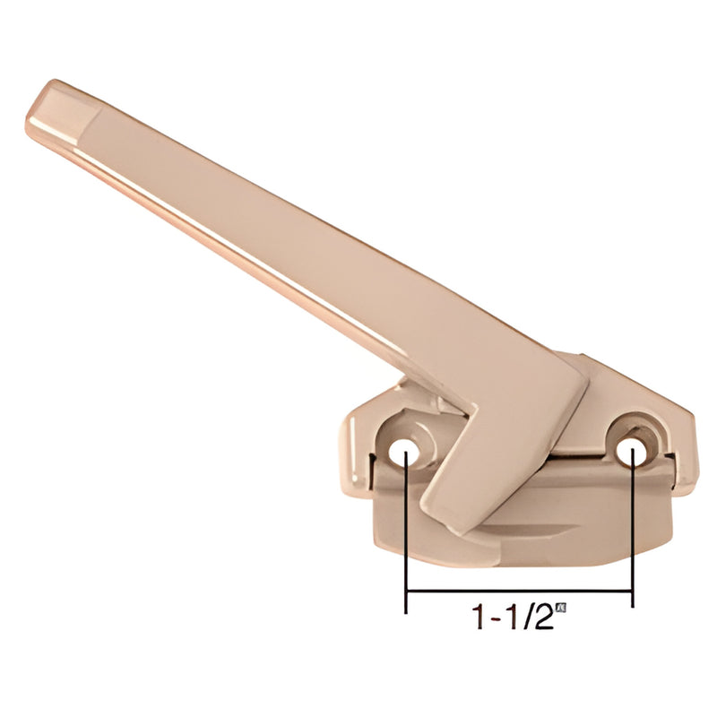 Beige left-hand zinc cam handle w/ nylon wedge flap, 4in lever, 1-1/2in hole spacing SKU DS325BGE