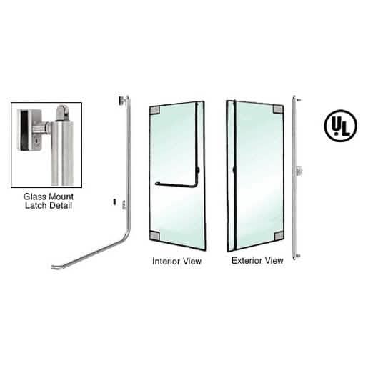 CRL-Blumcraft Brushed Stainless Right Hand Reverse Glass Mount Panic Handle - Exterior