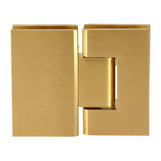 "CRL Satin Brass Geneva 380 Glass-to-Glass Hinge: Adjustable 180° for Elegant Installation