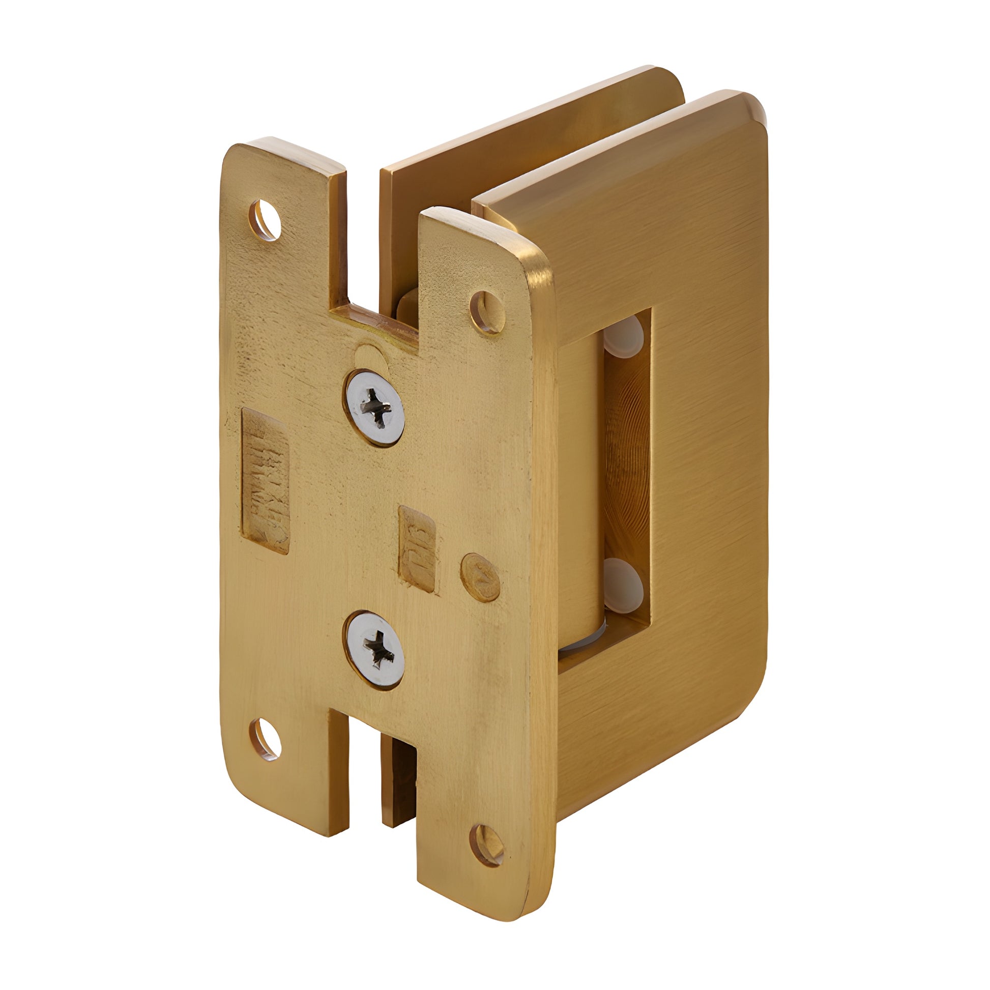 Pinnacle satin brass shower hinge, beveled edge for 8-12mm (5/16-1/2") glass, SKU P1N537SB