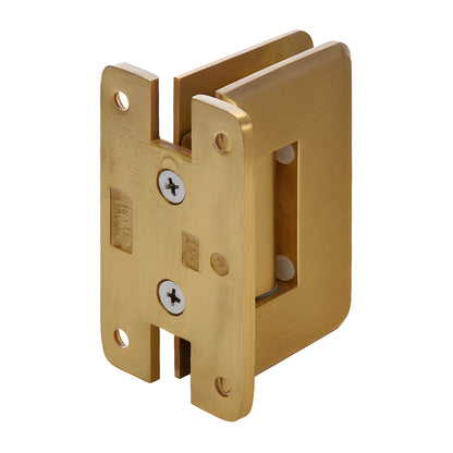 Pinnacle satin brass shower hinge, beveled edge for 8-12mm (5/16-1/2") glass, SKU P1N537SB