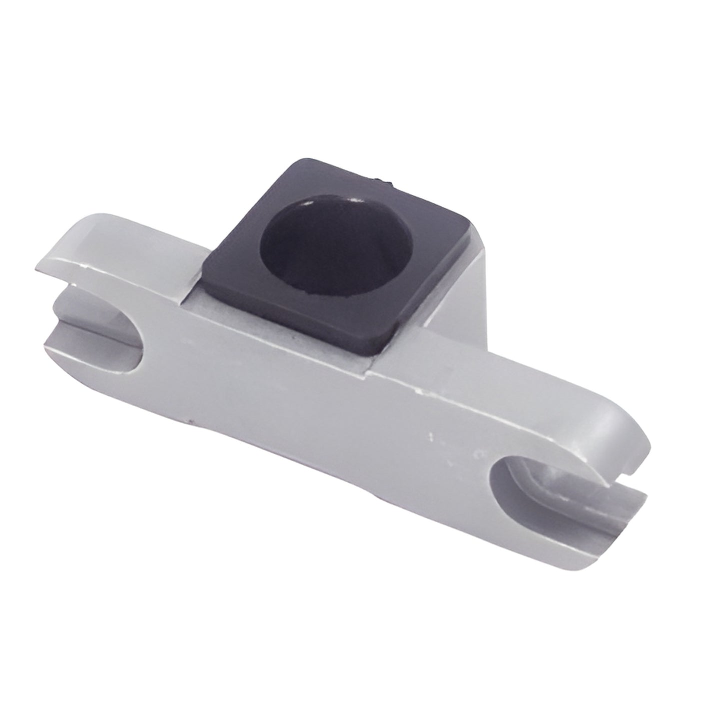 Adjustable top door patch insert (SKU 1NT303R), silver metal with black pivot bushing, fits 1/2"-15mm pivots