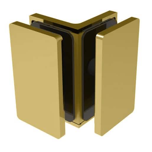 Satin Brass Como Glass-to-Glass Bracket - Elegant, durable, and modern design.