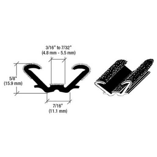 CRL 96\" Flexible Flocked Rubber Glass Run Channel for 1969-1971 Chevy II & More