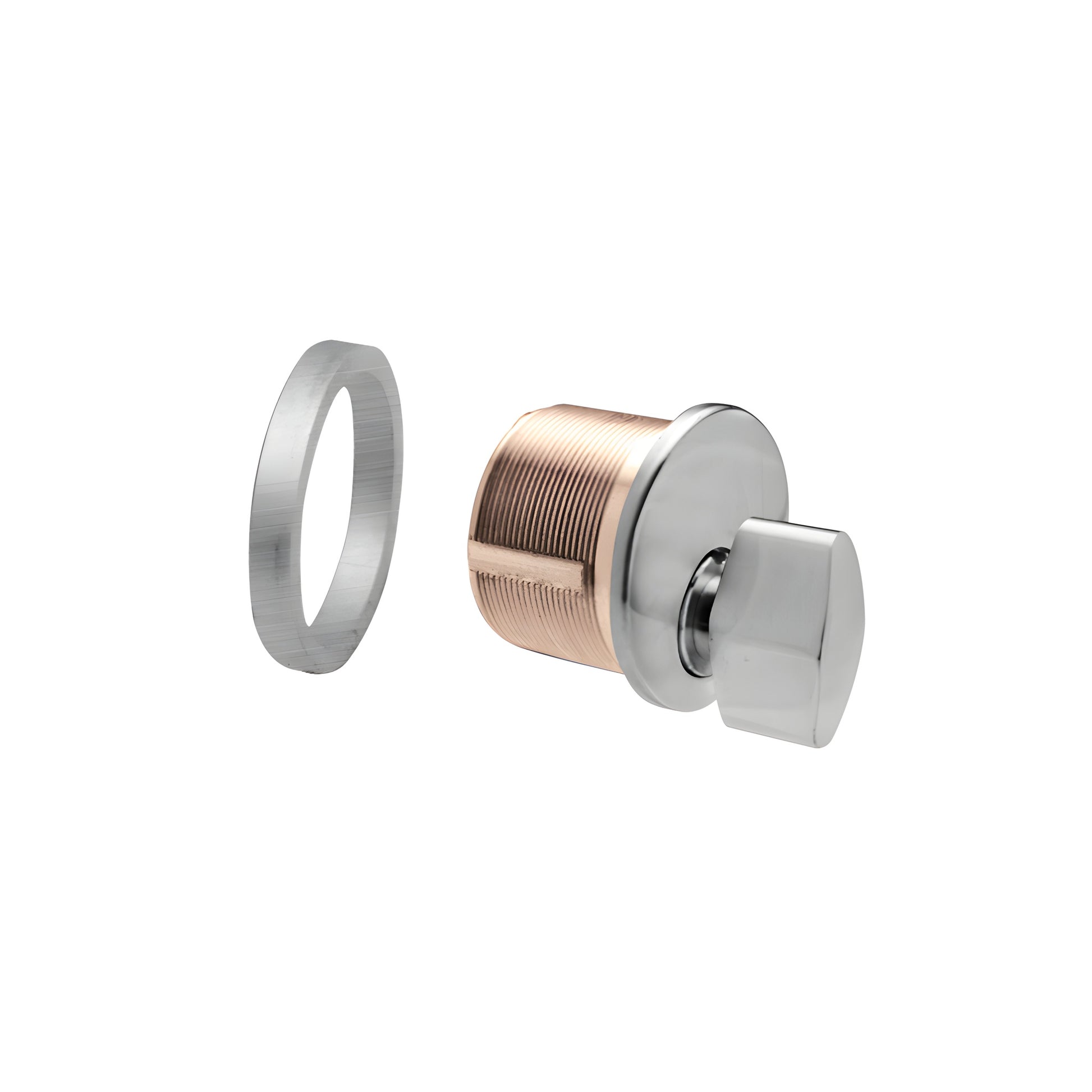 CRL DRA60BS mortise thumbturn cylinder, brass body with brushed stainless thumbturn and ring, 1" length, 5-pin
