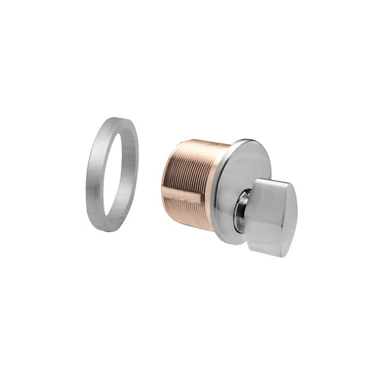 CRL DRA60BS mortise thumbturn cylinder, brass body with brushed stainless thumbturn and ring, 1" length, 5-pin
