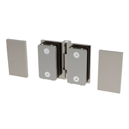 CRL Como C0M180BN brushed-nickel glass-to-glass swing hinge for frameless shower, square concealed design