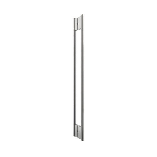 HPH48CBS stainless steel 48 in C-style tubular back-to-back shower door handle, brushed finish for 3/8 in glass