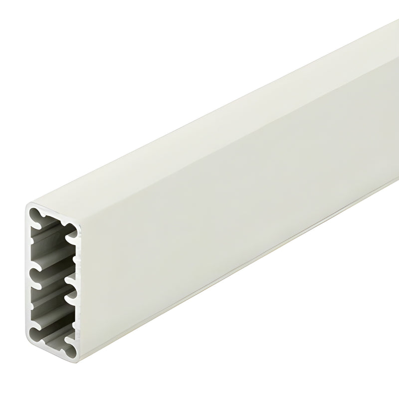 Sky White 42 in aluminum railing post HPT42W, 2-3/8 x 1-1/8 in hollow 6005-T5 profile.