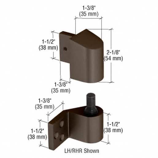 CRL Dark Bronze 3/4" Offset Left Hand Intermediate Pivot Sets for doors, durable and sleek