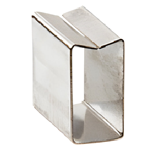 Silver metal blade retaining clip (SKU BC11) for CRL HDP11 glass cutter, rectangular U-shaped replacement piece.