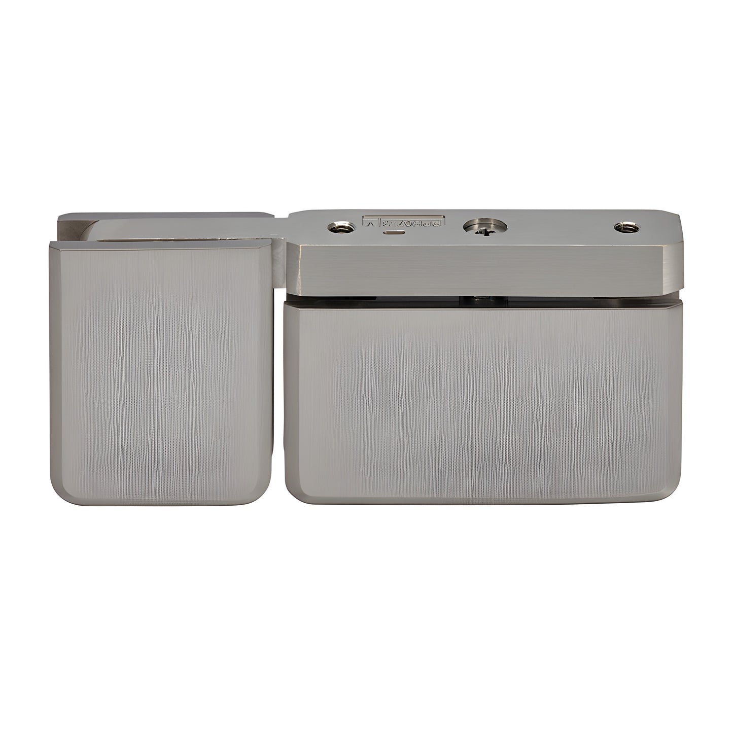 Brushed nickel solid brass beveled pivot hinge for 8-10mm glass shower door, SKU PPH07BN